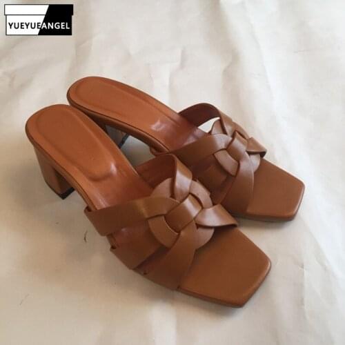 2020 Slim Shoes Summer Women Slipper Fashion Luxury Designer Model Sandals Genuine Really Leather Lady Shoes Excellent Slide