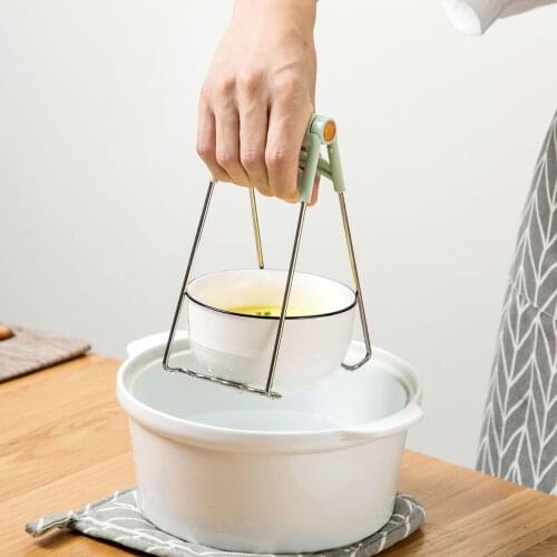 1PC Stainless Steel Hot Bowl Clip Pot Dish Holder Steamer Heat Insulation Plate Tong Anti-Hot Clamp Gripper Kitchen Tools