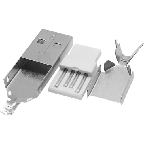 10PCS USB 2.0 Type A 4 Pin 30V 1.5A Male Plug Solder Wire Plug Socket Electric Terminals Connectors