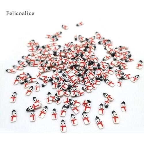 100g/Bag Christmas Snowman Slices Slime Additives Soft Slices for Nail Art Beauty Decor Slime Filler Supplies Charms Accessories