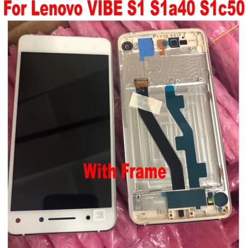 100% Original New Work LCD Display Touch Screen Digitizer Assembly with frame For Lenovo VIBE S1 S1a40 Phone Sensor Replacement