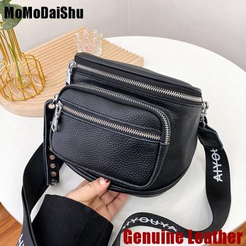 100% Genuine Leather Bags For Women 2021 Luxury Shoulder Bag Small Saddle Bag High Quality Designer Messenger Bag Black