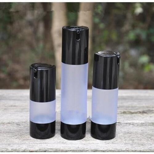 15ml 30ml 50ml High-grade black Airless Bottles Vacuum Frosted Lotion Refillable Container Makeup Tools