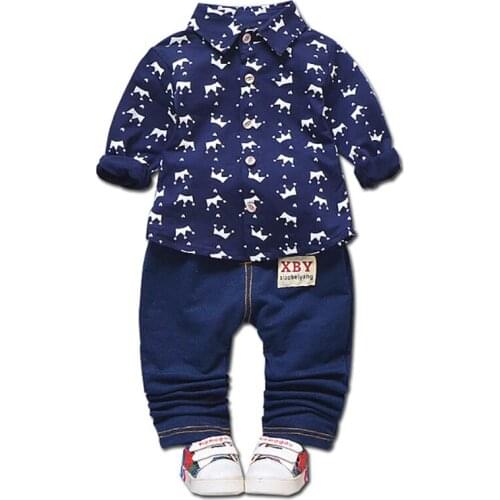 2019 Spring new Clothing Sets boy Cotton casual childrens wear Baby Boys T-shirt+ Long Pants 2 Pcs Clothes Sets