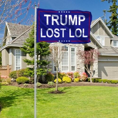 3x5ft Trump Lost Flag Banner TRUMP LOST LOL Letters Anti Trump Garden Flag With Metal Grommets For Garden Courtyard Decoration