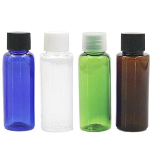 Empty Plastic Bottle 20ml Transparent Lotion Bottle Black Cover Water Packaging Cosmetic Container Empty Refillable Bottle 50pcs