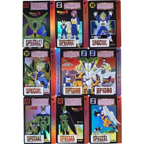 9pcs/set Anime Dragon Ball Cell Flash Cards Piece No2 Composite Craft Cards Game Collection Flash Cards Gifts