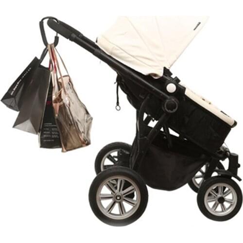 Aluminium Black Carabiner Stroller Pram Hooks Pushchair Hanger Shopping Bag Carriage Climbing Button Baby Stroller Accessories