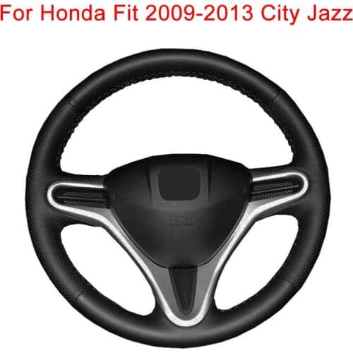 Customize Car Steering Wheel Cover For Honda Fit 2009-2013 City Jazz Leather Braid For Steering Wheel