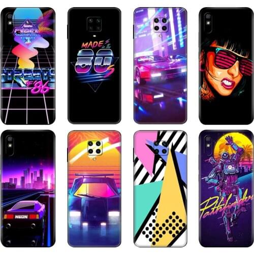 Black tpu Case For Xiaomi Redmi 7A 8 8A 9 9A Case Redmi Note 8T Note 8 Pro T Note 9 9S 9 Pro Retro Vaporwave Vintage 80s