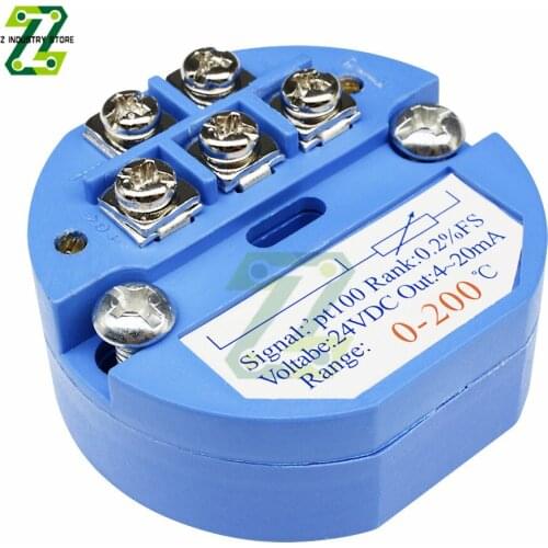 PT100 Temperature Transmitter Sensors 0-200 Degree 4-20MA Temperature Sensors Detector Module