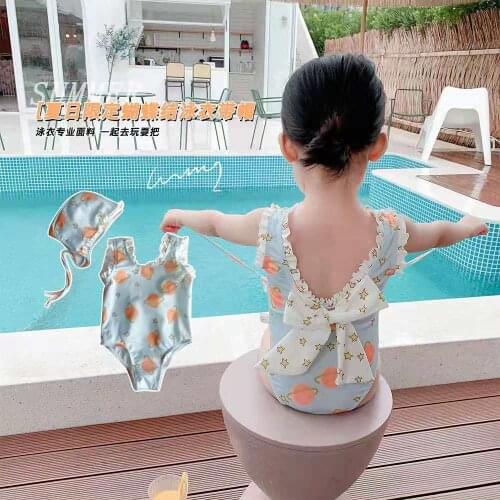 Newborn Infant Baby Sleeveless Cotton Swimsuit Summer New Toddler Boy And Girl Cartoon Bear Pattern Cute Childrens Swimsuit