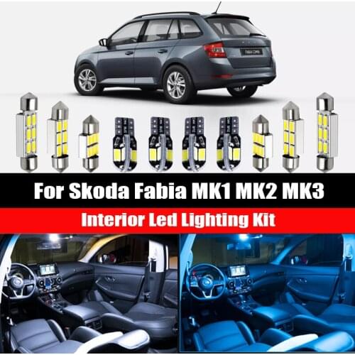 For Skoda Fabia MK1 MK2 MK3 1999-2020 Canbus Interior LED Bulbs Vehicle Dome Map Reading Indoor Trunk Light Auto Accessories Kit