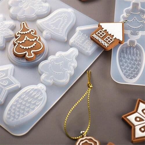 Door Sign Ornament Silicone Mold Christmas Tree Snowflake Elk Keychain Epoxy Resin Mold for DIY Crafts Home Decor