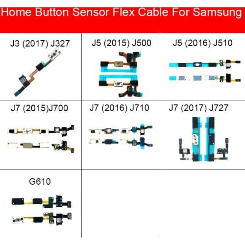 Home Button Flex Cable + Earphone Jack Ribbon For Samsung Galaxy J3 J5 J7 Prime On7 2015 2016 2017 J327 J500 J510 J700 J727 G610