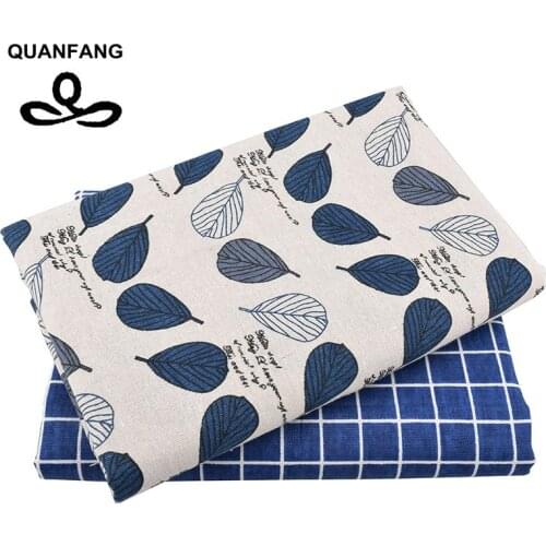 QUANFANGPrinted Cotton Linen Fabric For Patchwork Quilting/DIY Sewing/Sofa Table Cloth/Furniture Cover Tissue/Cushion Material