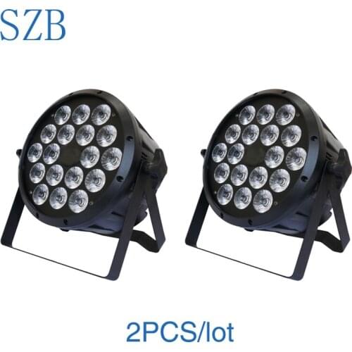 2 PCS 18x10W RGBW 4in1 LED Led Flat Par Light DMX512 Stage Effect Lighting DJ Disco Par Light/SZB-PL1810A