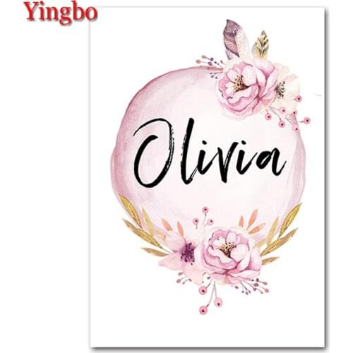 5D DIY full round diamond painting GirlS Name Custom diamond painting cross stitch diamond embroidery mosaic home decoration