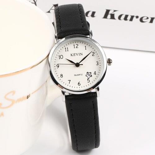 KEVIN Brand Fashion Ladies Watches New Arrival Simple Casual Women Watch Men Leather Quartz Wristwatch For Lovers Gift Clock