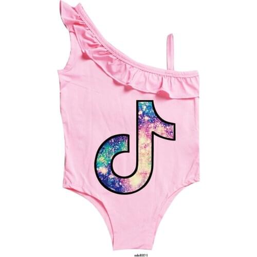 Tik Tok Bathing Suit Girls Baby Toddler One Piece Swimsuit Cute Beach Wear Kids Swimwear Lace Girls Bikini Beach Wear
