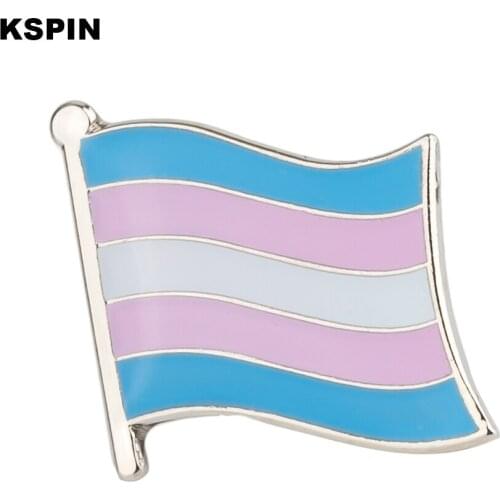 Metal Pin Transgender Flag Gay Pride Badge Set Square Buttons for Clothes XY0325
