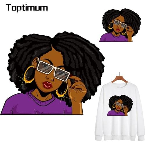 Fashion Lady Thermal Stickers On Clothes Girl Iron On Patches For Clothing DIY Washable T-Shirt Heat Transfer Patches Appliqued