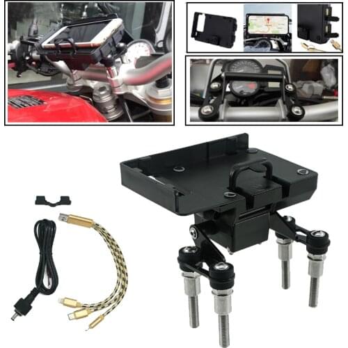 Motorcycle Phone GPS Navigation Bracket Holder Shockproof Stand 12MM Charger USB Adapter For BMW F900R F900XR F850 700GS S1000XR