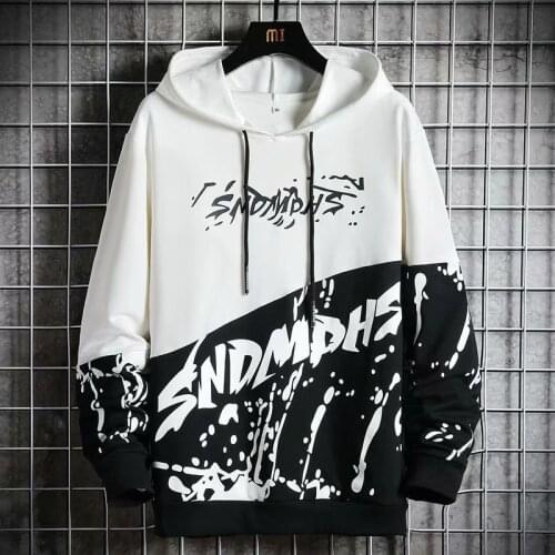 Mens Hoodies Spring Autumn Streetwear Long sleeve pullover Sweatshirts Men Casual Harajuku Preppy Style Patchwork Hoodie Men