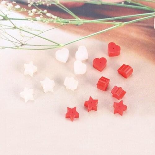 50PCS Resin Heart Stars Earrings Set Ear Plugs Earring Backs Stopper Ear Stud Accessories DIY Jewelry Findings