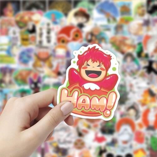 50/100pcs Cute vsco Miyazaki Hayao Spirited Away Anime Stickers Suitcase Graffiti Sticker laptop car bike motorcycle Kids Toys