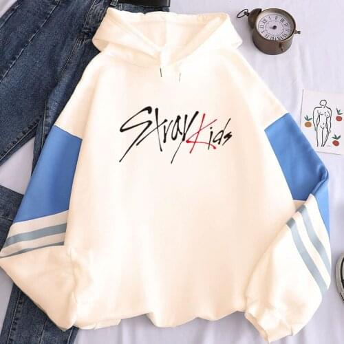 2021 Fall New Hooded Top Korean KPOP Straykids Stray Kids Album Womens Hoodie Sweatshirt Long Sleeve Patchwork Pullover