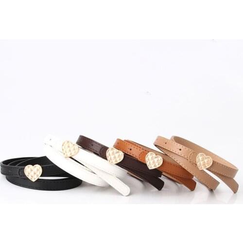 New PU Style Band Women Solid Belts Female Fashion Lady Casual Waistband Girdle Heart Design Buckle 105cm*1.4cm