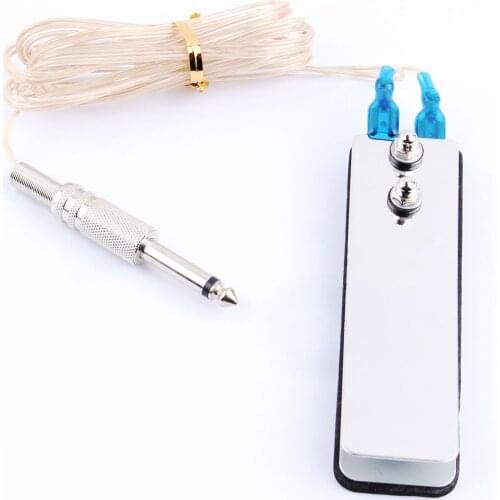 Mini Stainless Steel Tattoo Foot Pedal Switch Footswitch Control with Wire For Power Supply Machine Clip Cord Tattoo Accessories