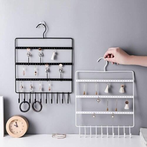 1/2PC Wrought Iron Creative Wall Hanging Jewelry Display Stand Home Earrings Storage Rack Necklace Jewelry Stand With Free Hook