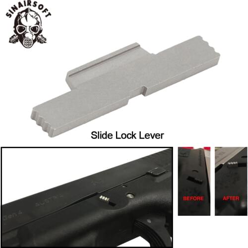 Stainless Steel Silvery Slide Lock Lever Extended Adapter For ALL Glock Models Paintball Hunting Accessories