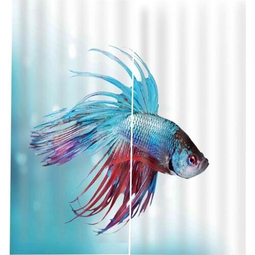 Fish curtains Luxury Living Room Curtains 3D Curtains For The Bedroom Kitchen Modern Window Blackout curtain