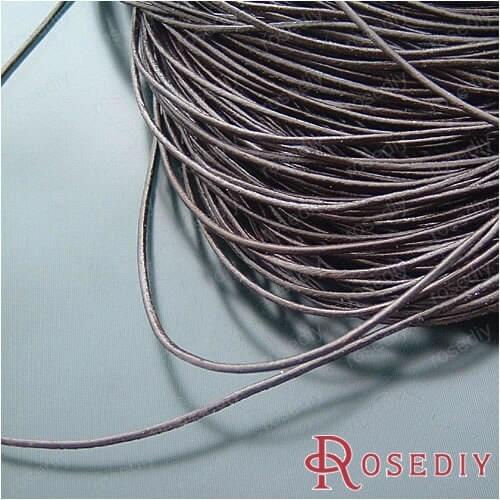 Wholesale 1mm Dark Brown Round Genuine Leather Cord Diy Jewelry Findings Accessories 5 Meter(JM4719)