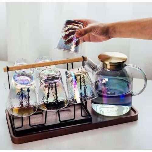 Japanese Style Household Glass Material Beer Mug Juice Tea Cup Party Kettle Six Tumbler