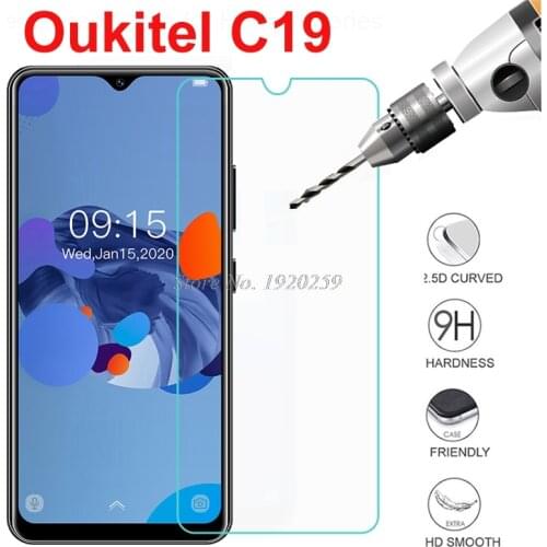 2PCS Protective Glass For Oukitel C19 Screen Protector On Oukitel C 19 Tempered Glass Protection Film 9H For Oukitel C19 Glass