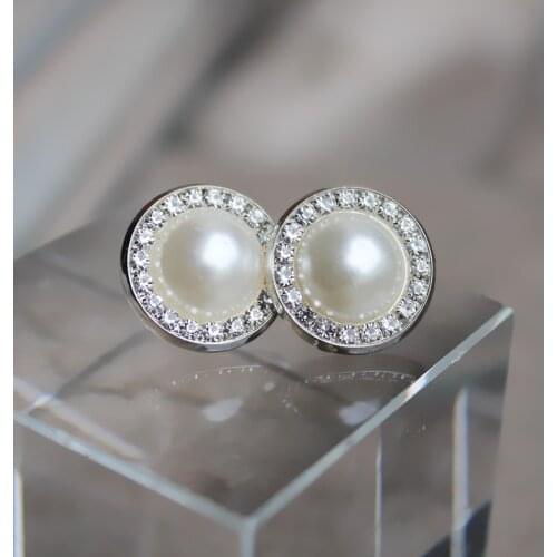 Pearl Ear Pins Ear Cuff AB color Rhinestone Ear Stud Earring Earrings WOMEN girl gift