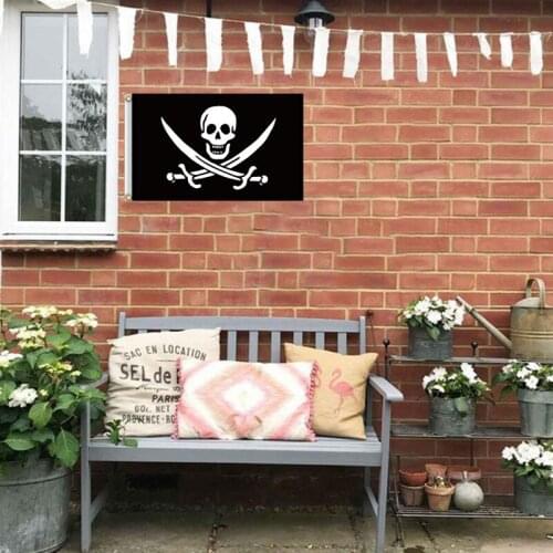 1Pc 30*45 cm Large Skull Crossbones Pirate Flag Jolly Roger Hanging With Grommet NO Pole