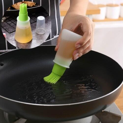 1PC Silicone Oil Brush Kitchen BBQ Pincel Oleoo Grill Oil Bottle Brush Portable Oil Brushes with Bottle Kitchen Accessories