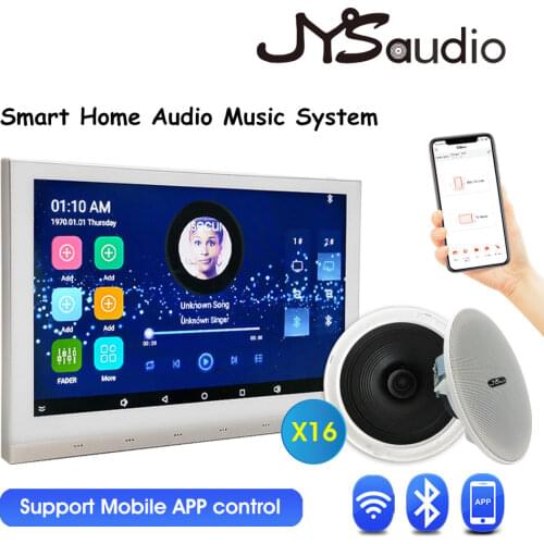 10inch Touch Screen Stereo Sound Wall Amplifier Bluetooth WiFi Android System Big Power Smart Home Audio PA Ceiling Speaker Kit