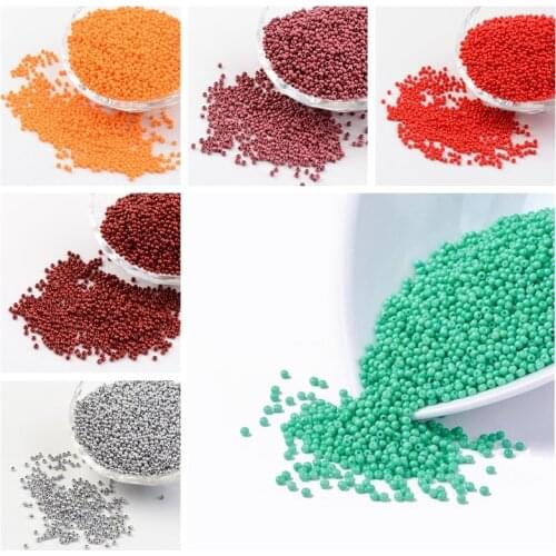 100g Opaque Colours 11/0 Round Glass Seed Beads for Jewelry Making DIY Accessories Baking Varnish 2x1.5mm, Hole: 0.3mm