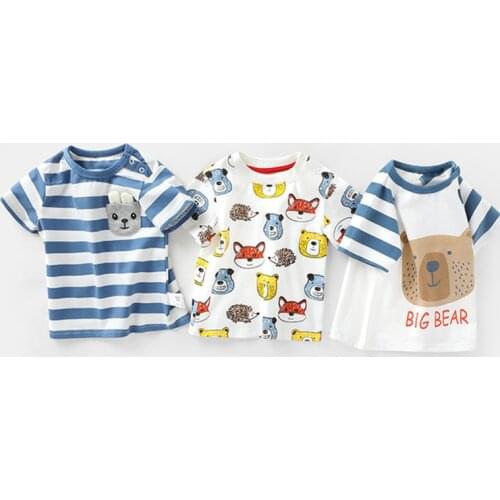 2021 Summer Casual Unisex Baby T-shirts Infant Boys Girls Short Sleeve Tees Tops Toddler Kids Tshirts Children Clothing