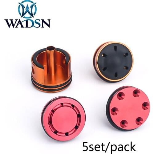 WADSN 5set/Slot Airsoft AEG CNC Aluminum Silent Piston Cylinder Head Set For Gearbox Ver.2 Paintball Update Accessories