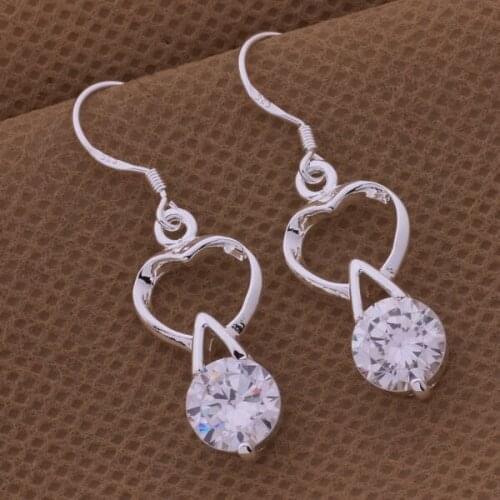 AE487 Hot sterling earrings , fashion jewelry , Bubble heart /cnaaleha axcajoja silver color