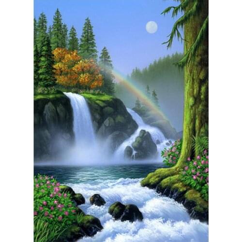 Diamond Painting Accessories "Waterfall" Full Square Drill Picture of Rhinestones Mosaic Home Decoration Diamond Art