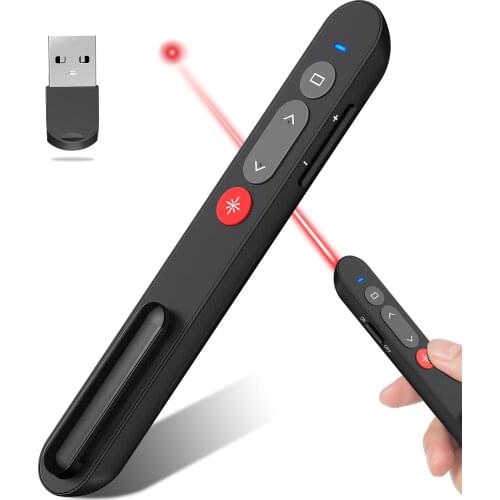 2.4GHz Wireless Presenter For PowerPoint Presentation Red Laser Pointer for Cats Presentation Clicker For PPT Remote Control