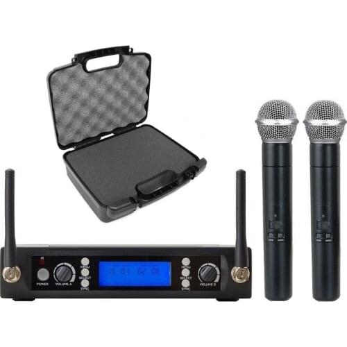 Bolymic 200 Channels Dual Wireless Microphone uhf Professional Sound System For SM58 Mic